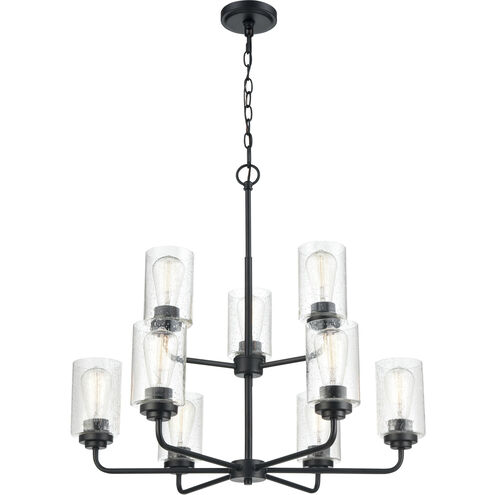 Moven 9 Light 28 inch Matte Black Chandelier Ceiling Light